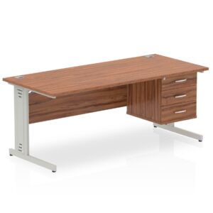 Surge 1800mm Cable Managed Straight Desk With Single Fixed Pedestal - Image 19