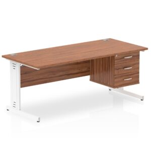 Surge 1800mm Cable Managed Straight Desk With Single Fixed Pedestal - Image 20