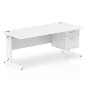 Surge 1800mm Cable Managed Straight Desk With Single Fixed Pedestal - Image 22