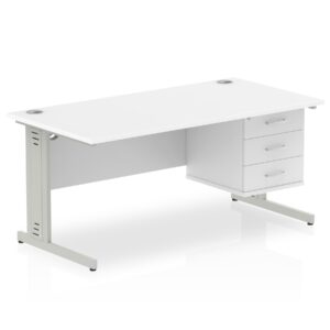 Surge 1600mm Cable Managed Straight Desk With Single Fixed Pedestal - Image 22