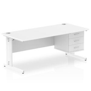 Surge 1800mm Cable Managed Straight Desk With Single Fixed Pedestal - Image 24