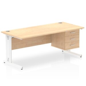 Surge 1800mm Cable Managed Straight Desk With Single Fixed Pedestal - Image 12