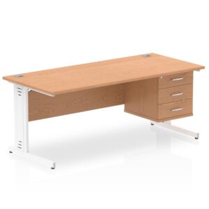 Surge 1800mm Cable Managed Straight Desk With Single Fixed Pedestal - Image 16