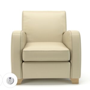 Ava 81cm Wide Armchair in Cristina Marrone Ultima Faux Leather - Image 23