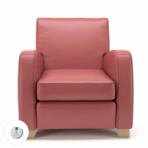 Ava 81cm Wide Armchair in Cristina Marrone Ultima Faux Leather - Image 37