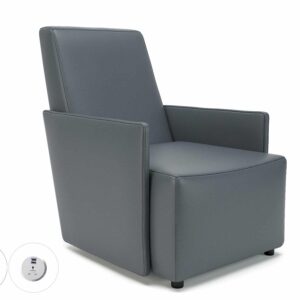 Meridian 69cm Wide Armchair in Cristina Marrone Ultima Faux Leather with Socket