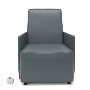 Meridian 69cm Wide Armchair in Cristina Marrone Ultima Faux Leather with Socket - Image 2