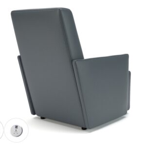 Meridian 69cm Wide Armchair in Cristina Marrone Ultima Faux Leather with Socket - Image 3