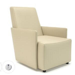 Meridian 69cm Wide Armchair in Cristina Marrone Ultima Faux Leather with Socket - Image 4