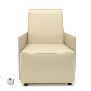 Meridian 69cm Wide Armchair in Cristina Marrone Ultima Faux Leather with Socket - Image 5