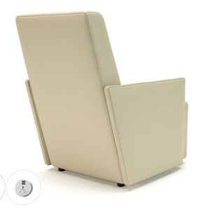 Meridian 69cm Wide Armchair in Cristina Marrone Ultima Faux Leather with Socket - Image 6
