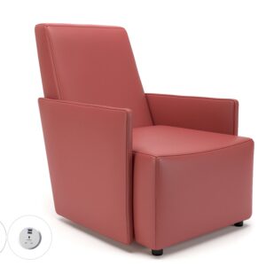 Meridian 69cm Wide Armchair in Cristina Marrone Ultima Faux Leather with Socket - Image 7