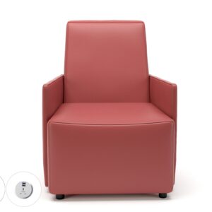 Meridian 69cm Wide Armchair in Cristina Marrone Ultima Faux Leather with Socket - Image 8