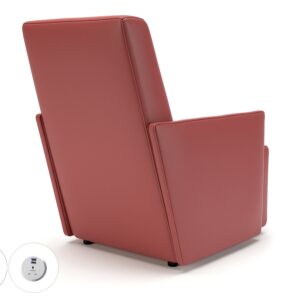 Meridian 69cm Wide Armchair in Cristina Marrone Ultima Faux Leather with Socket - Image 9