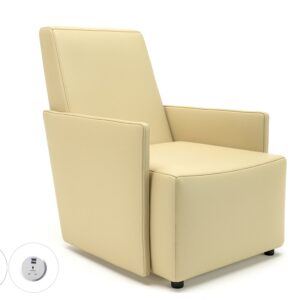 Meridian 69cm Wide Armchair in Cristina Marrone Ultima Faux Leather with Socket - Image 10