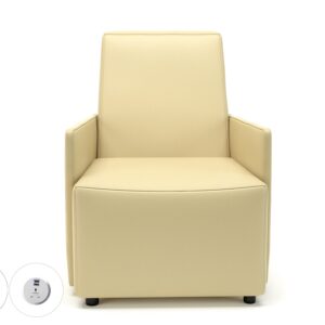 Meridian 69cm Wide Armchair in Cristina Marrone Ultima Faux Leather with Socket - Image 11