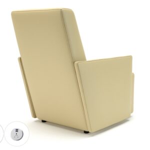Meridian 69cm Wide Armchair in Cristina Marrone Ultima Faux Leather with Socket - Image 12