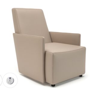 Meridian 69cm Wide Armchair in Cristina Marrone Ultima Faux Leather with Socket - Image 13