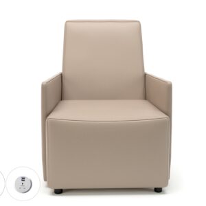 Meridian 69cm Wide Armchair in Cristina Marrone Ultima Faux Leather with Socket - Image 14