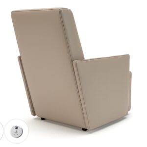 Meridian 69cm Wide Armchair in Cristina Marrone Ultima Faux Leather with Socket - Image 15