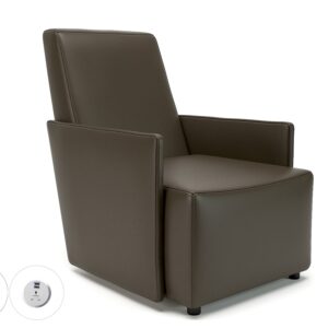 Meridian 69cm Wide Armchair in Cristina Marrone Ultima Faux Leather with Socket - Image 16