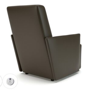 Meridian 69cm Wide Armchair in Cristina Marrone Ultima Faux Leather with Socket - Image 18