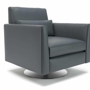 Eden 90cm Wide Swivel Armchair in Cristina Marrone Ultima Faux Leather