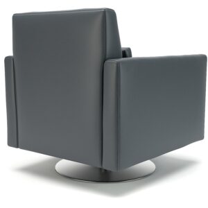 Eden 90cm Wide Swivel Armchair in Cristina Marrone Ultima Faux Leather - Image 2