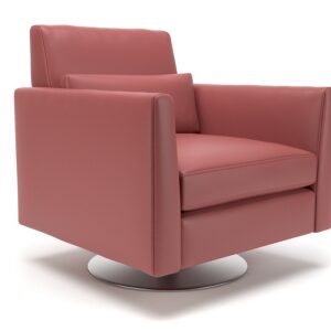 Eden 90cm Wide Swivel Armchair in Cristina Marrone Ultima Faux Leather - Image 5