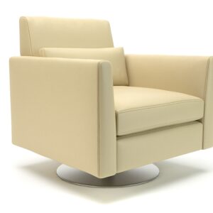 Eden 90cm Wide Swivel Armchair in Cristina Marrone Ultima Faux Leather - Image 7