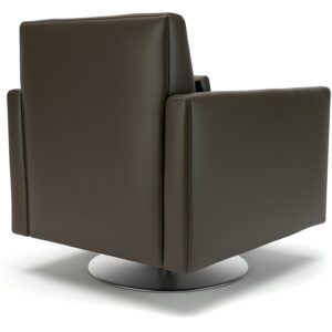 Eden 90cm Wide Swivel Armchair in Cristina Marrone Ultima Faux Leather - Image 10