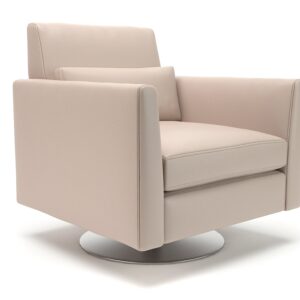 Eden 90cm Wide Swivel Armchair in Cristina Marrone Ultima Faux Leather - Image 11
