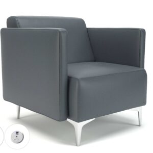 Sonoma Slim Arm 75cm Wide Armchair in Cristina Marrone Ultima Faux Leather with Socket - Image 7