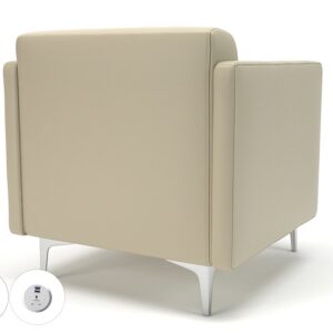 Sonoma Slim Arm 75cm Wide Armchair in Cristina Marrone Ultima Faux Leather with Socket - Image 15