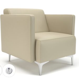 Sonoma Slim Arm 75cm Wide Armchair in Cristina Marrone Ultima Faux Leather with Socket - Image 16