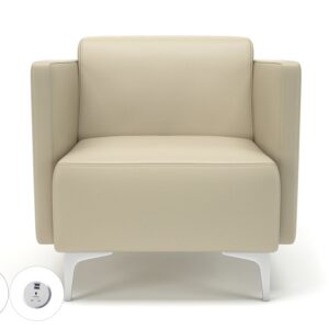 Sonoma Slim Arm 75cm Wide Armchair in Cristina Marrone Ultima Faux Leather with Socket - Image 23