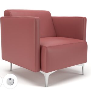 Sonoma Slim Arm 75cm Wide Armchair in Cristina Marrone Ultima Faux Leather with Socket - Image 25