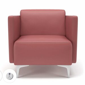 Sonoma Slim Arm 75cm Wide Armchair in Cristina Marrone Ultima Faux Leather with Socket - Image 32