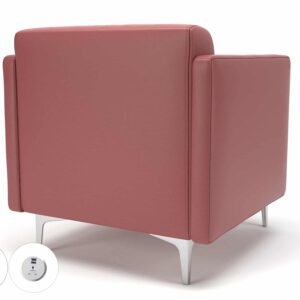 Sonoma Slim Arm 75cm Wide Armchair in Cristina Marrone Ultima Faux Leather with Socket - Image 36