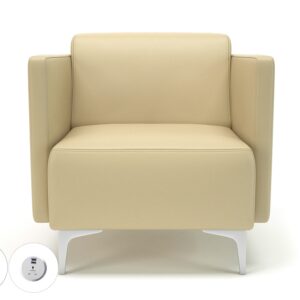 Sonoma Slim Arm 75cm Wide Armchair in Cristina Marrone Ultima Faux Leather with Socket - Image 44