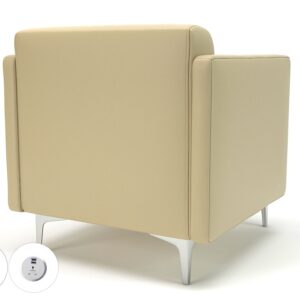 Sonoma Slim Arm 75cm Wide Armchair in Cristina Marrone Ultima Faux Leather with Socket - Image 45