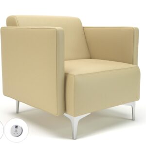 Sonoma Slim Arm 75cm Wide Armchair in Cristina Marrone Ultima Faux Leather with Socket - Image 46