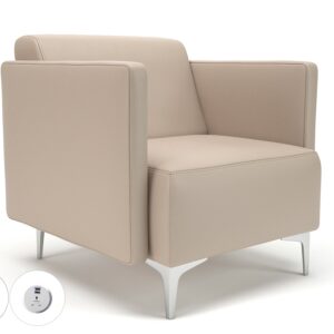 Sonoma Slim Arm 75cm Wide Armchair in Cristina Marrone Ultima Faux Leather with Socket - Image 55