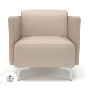 Sonoma Slim Arm 75cm Wide Armchair in Cristina Marrone Ultima Faux Leather with Socket - Image 56