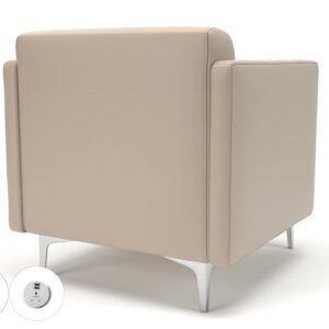 Sonoma Slim Arm 75cm Wide Armchair in Cristina Marrone Ultima Faux Leather with Socket - Image 57