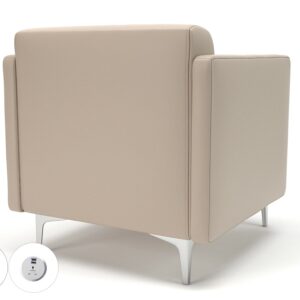 Sonoma Slim Arm 75cm Wide Armchair in Cristina Marrone Ultima Faux Leather with Socket - Image 60