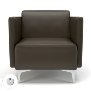 Sonoma Slim Arm 75cm Wide Armchair in Cristina Marrone Ultima Faux Leather with Socket - Image 62