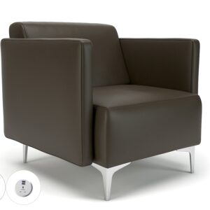 Sonoma Slim Arm 75cm Wide Armchair in Cristina Marrone Ultima Faux Leather with Socket - Image 64