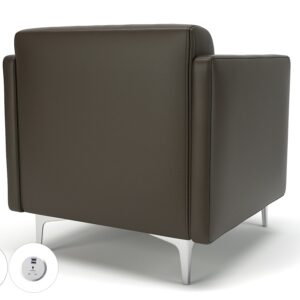 Sonoma Slim Arm 75cm Wide Armchair in Cristina Marrone Ultima Faux Leather with Socket - Image 69