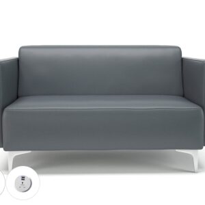 Sonoma Slim Arm 125cm Wide Sofa in Cristina Marrone Ultima Faux Leather with Socket - Image 2